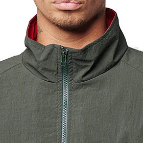 Customizable Logo Mens Retro Color Block Windbreaker <b>Jacket</b> Dark Green Striped Full Zip Stand Collar <b>Track</b> <b>Jacket</b> New Arrivals - Product Image 3