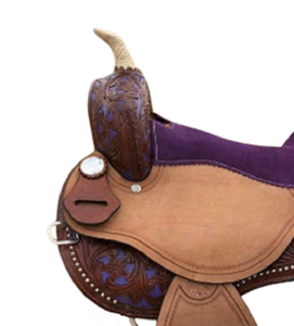 Sillín occidental de caballo de cuero genuino de calidad superior para carreras de barriles y equitación - Product Image 4