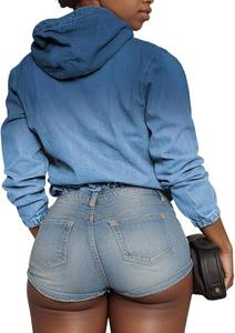 Femmes grand bleu Denim Y2K chérie nuisette Bustier Corset haut court avec bouton détail Vintage décontracté été printemps - Product Image 5