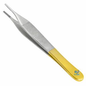 Pinzas Adson Marrones para Tejidos con Carburo de Tungsteno, Dientes Serrados 7x7, Pinzas Quirúrgicas de Pulgar, Agarre de Precisión Atraumático - Product Image 5