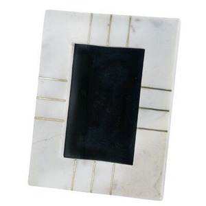 White marble polished photo <b>frame</b> handmade with elegant corner <b>brass</b> inlay luxury decorative picture <b>frame</b> stylish home decor - Product Image 6
