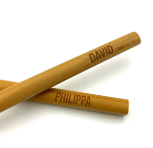 Pailles en bambou réutilisables avec logo gravé personnalisé exportation en gros écologique du Vietnam artisanat en bambou et en bois - Product Image 1