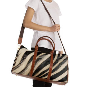 Bolsa de lona de piel de vaca ligera de alta calidad, nueva bolsa deportiva de fin de semana con cierre de cremallera, precios razonables al por mayor - Product Image 2