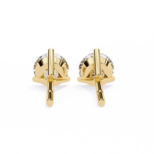 Lab Grown Diamond Solitaire Stud Pendientes 14K 18K Joyería de corte redondo - Product Image 6