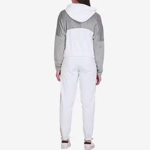 ชุดเซ็ตเสื้อฮู้ดดี้และกางเกงวอร์มแบบสปอร์ตสตรีทแวร์ ปักลาย ซิปหน้า สไตล์ครอป ล้างสี  พร้อมโลโก้สั่งทำได้  แบบสองชิ้น - Product Image 3