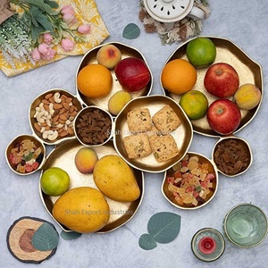 Zodax 9 cuencos racimo plato para servir en Color dorado vajilla de boda cuenco fruta tuerca plato para servir cuenco con varios compartimentos - Product Image 1