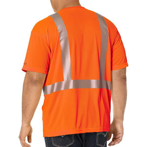 T-shirts Réfléchissants Hi-Viz Unisexe 100% Coton Construction 160g/m2 Broderie Sérigraphie Sécurité Chemises Haute Visibilité Unisexe - Product Image 2