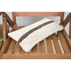 Coussin en laine macramé beige 8x16 pouces, coussin en patchwork tissé, feuilles vintage, portable, décoration de lit, sol, Noël, antidérapant - Product Image 5