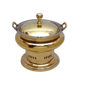 Equipo de restaurante hecho a mano respetuoso con el medio ambiente, mesa de lujo dorada, calentador de alimentos, plato de frotamiento de latón decorativo - Product Image 6