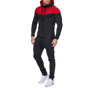 Conjunto de chándal de dos piezas para hombre con chaqueta con cremallera y pantalones de Jogger para entrenamiento de gimnasio correr al aire libre ropa deportiva de moda informal - Product Image 3