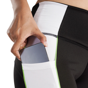 Pantalones de Yoga de compresión sólidos de realce de cintura alta para mujer, tela de malla transpirable con logotipo personalizado, mallas de compresión por sublimación - Product Image 6