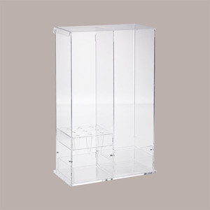Support de présentation moderne et simple en plastique transparent pour cornets, tasses, cuillères, lingettes, 37x18h58 cm, pliable, rotatif, épaisseur 4 mm - Product Image 4