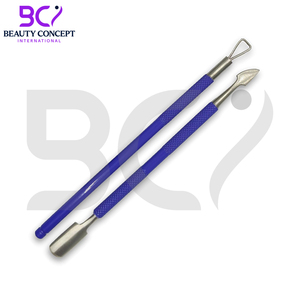 Empujador de cutículas de uñas de acero inoxidable de color púrpura para eliminar la piel muerta herramientas de eliminación de esmalte de uñas de alta calidad - Product Image 6