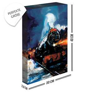 Tableau sur toile Harry Potter avec éclairage, Express de Poudlard, cadre noir - Product Image 1