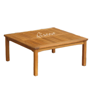 Table basse de forme carrée Table basse en bois de teck massif de 100 cm avec finition naturelle pour les meubles de salon à la maison - Product Image 2