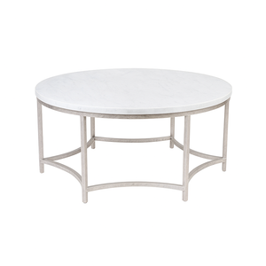 Table basse ronde avec base en fer et dessus en verre ou quartz Design élégant Structure durable Fabricant direct usine - Product Image 1