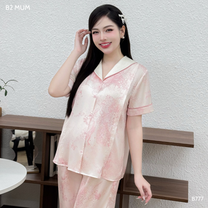 Conjuntos de ropa de maternidad de embarazo de seda francesa transpirable suave absorbente de sudor con bloqueo de bebé para amamantar B777 precio - Product Image 5