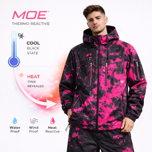 Giacca Termocromatica Trendy con Zip, Antivento Unisex, Termoreattiva, Leggera, con Effetto Camouflage Patchwork, OEM - Product Image 4