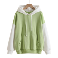 Sudadera con capucha unisex de invierno de algodón 100% prémium, extragrande, con forro polar, diseño de bloques de color con lentejuelas y lavado ácido, venta al por mayor OEM