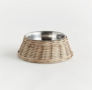 ที่ใส่ชามอาหารสัตว์เลี้ยงแบบหวายเป็นมิตรกับสิ่งแวดล้อม + ตัวป้อนชามแบบ INOX เครื่องให้อาหารสัตว์เลี้ยงแบบทำด้วยมือในเวียดนาม - Product Image 5