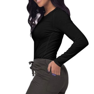 Sous-vêtements médicaux pour femmes à manches longues, accessoires de broderie, blouses de soins infirmiers, sous-t-shirt à manches longues en chenille - Product Image 6