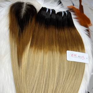 Mic Hair Venta al por mayor 3 tonos máquina recta trama doble 100g extensiones de cabello ondulado cutículas alineadas cabello humano virgen vietnamita - Product Image 2