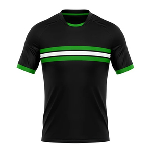 Camiseta de Fútbol Negra para Entrenamiento, Cuello Redondo, Manga Corta, Ropa Deportiva, Camiseta de Equipo - Product Image 1