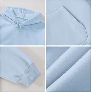 Nouveauté, sweat-shirt à capuche court personnalisé avec logo, en coton pour femmes, décontracté, surdimensionné, imprimé, gaufré, vierge - Product Image 6