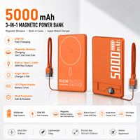 Magtec Ultra-Thin Mini Safe Fast 20W PD Mobile 5000 MAh Power Bank Aluminium Alloy Magnetic Wireless Charger iPhone Power Station