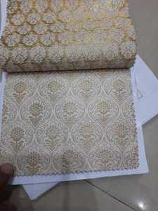 Custom Made White and Gold Woven Brocade Silk <b>Fabrics</b> Ideal for Dress Designers and Fashion Designers in Gold Dot & Floral Print - Product Image 6