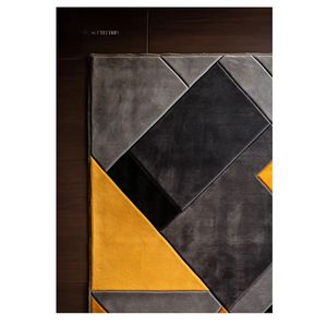 Tapis moderne abstrait noir or 100% viscose fait à la main pour la maison bureau salon chambre d'enfants 4*6 5*8 6*9 8*10 9*12 pieds tailles - Product Image 2