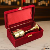 Calice en laiton doré fait main, écologique, de luxe, moderne, lavable, pour communion, vin, extérieur, maison, bureau, personnalisable
