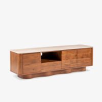 Meuble TV Modulaire Moderne et Élégant en Bois Massif avec Étagères de Rangement Intégrées, Conception à Poser au Sol, Meuble de Salon Adapté aux Téléviseurs de 65 pouces et Plus