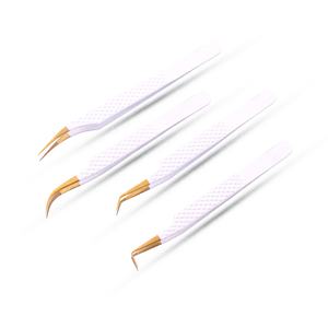 Pinzas para pestañas postizas de 6 tipos, de acero inoxidable, antiestáticas, hechas a mano, herramienta de injerto, ligeras, para recoger pestañas - Product Image 2