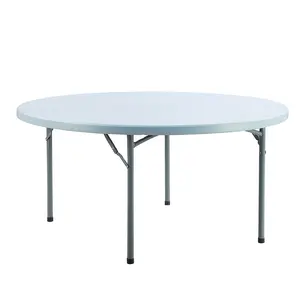 6 英尺大圆形餐桌/批发低价格圆形宴会半折叠桌子