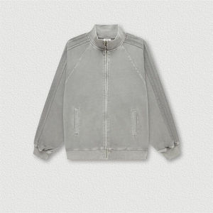 Wholesale Black Heavy Clothing 480 Gsm <b>Hoodie</b> French Terry Acid Wash <b>Full</b> <b>Zip</b> <b>up</b> <b>Hoodie</b> comfortable casual & unique men's <b>hoodie</b> - Product Image 3