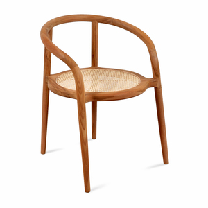 Silla de Comedor de Madera de Teca Sólida de Alta Calidad con Asiento de Mimbre Tejido, Diseño Moderno para Uso en Interiores y Exteriores, para Villas - Product Image 1