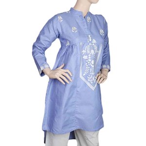 คุรตีปักลายสำหรับผู้หญิง - สีฟ้า - Product Image 1