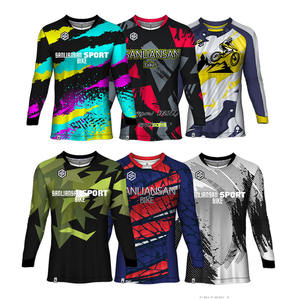 Maillot de vélo de montagne à manches longues personnalisé, sublimation, motocross, chemise de vélo, séchage rapide, vêtements de cyclisme de montagne, OEM - Product Image 1