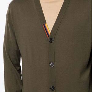 Suéter Cárdigan de Manga Larga con Cuello en V para Hombre, Diseño Otoñal, Algodón y Lana Personalizados, Transpirable, de Alta Calidad - Product Image 5