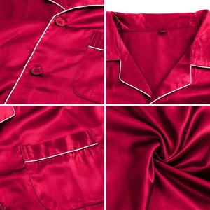 Conjunto de pijama de seda satinada para hombre, ropa de dormir, traje de manga larga, pantalones superiores, conjunto de 2 uds. - Product Image 5