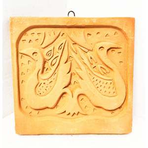 Jarrón colgante de pared de terracota hecho a mano, decoración de arte Vertical, pieza de exhibición de Metal para sala de estar, decoración del hogar - Product Image 1