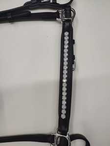 Équipement équestre de haute qualité serre-tête islandaise muserolle blanc laiteux 8mm pierre rêne disponible toutes les couleurs en cuir pour - Product Image 4