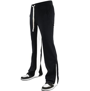 Couleur noire femme Flare pantalon empilé pantalon de survêtement bas prix haute qualité mode Stretch respirant avec pantalon à cordon - Product Image 3