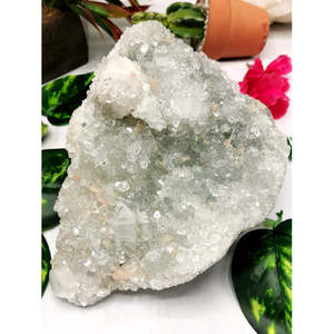 Grand spécimen minéral de cristal de quartz avec stélabite - reiki/énergie/chakra/guérison - 7,5 pouces et 2,29 kg (5,04 lb) - Product Image 1