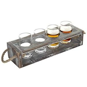 New Multifunction Non-Folding Countertop Four-Layer Glass Holder Bottle <b>Drying</b> <b>Rack</b> Holds 6 Glasses 1 Bottle Bamboo Wine Storage - Product Image 6