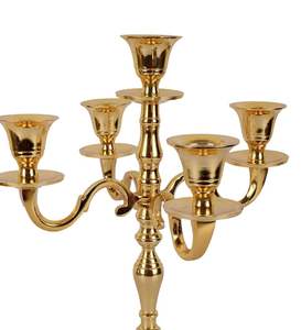 เชิงเทียนดีไซน์ไม่ซ้ำใคร สำหรับตกแต่งบ้าน งานแต่งงาน เชิงเทียนสร้างสรรค์ ดีไซน์เก๋ สีทอง 5 แขน พร้อมที่ใส่เทียน - Product Image 4