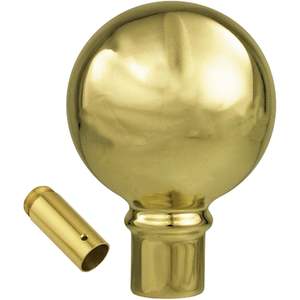 Ornement en laiton doré en forme de boule, diamètre 1 pouce, embout de mât de drapeau de style fanion pour usage intérieur ou en défilé - Product Image 3
