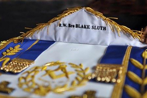 Tabliers de déshabillage de grand maître adjoint de district en cuir d'agneau de qualité avec tablier maçonnique de broderie de maître brodé carré - Product Image 6