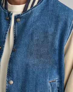 Chaqueta de béisbol de hombre con logotipo personalizado OEM chaqueta de invierno de manga de PANA con bordado de chenilla Vintage Letterman Varsity para hombre - Product Image 2